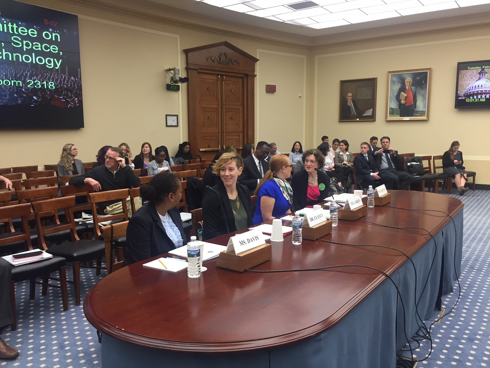 A photo of four women testifying on Capitol Hill
